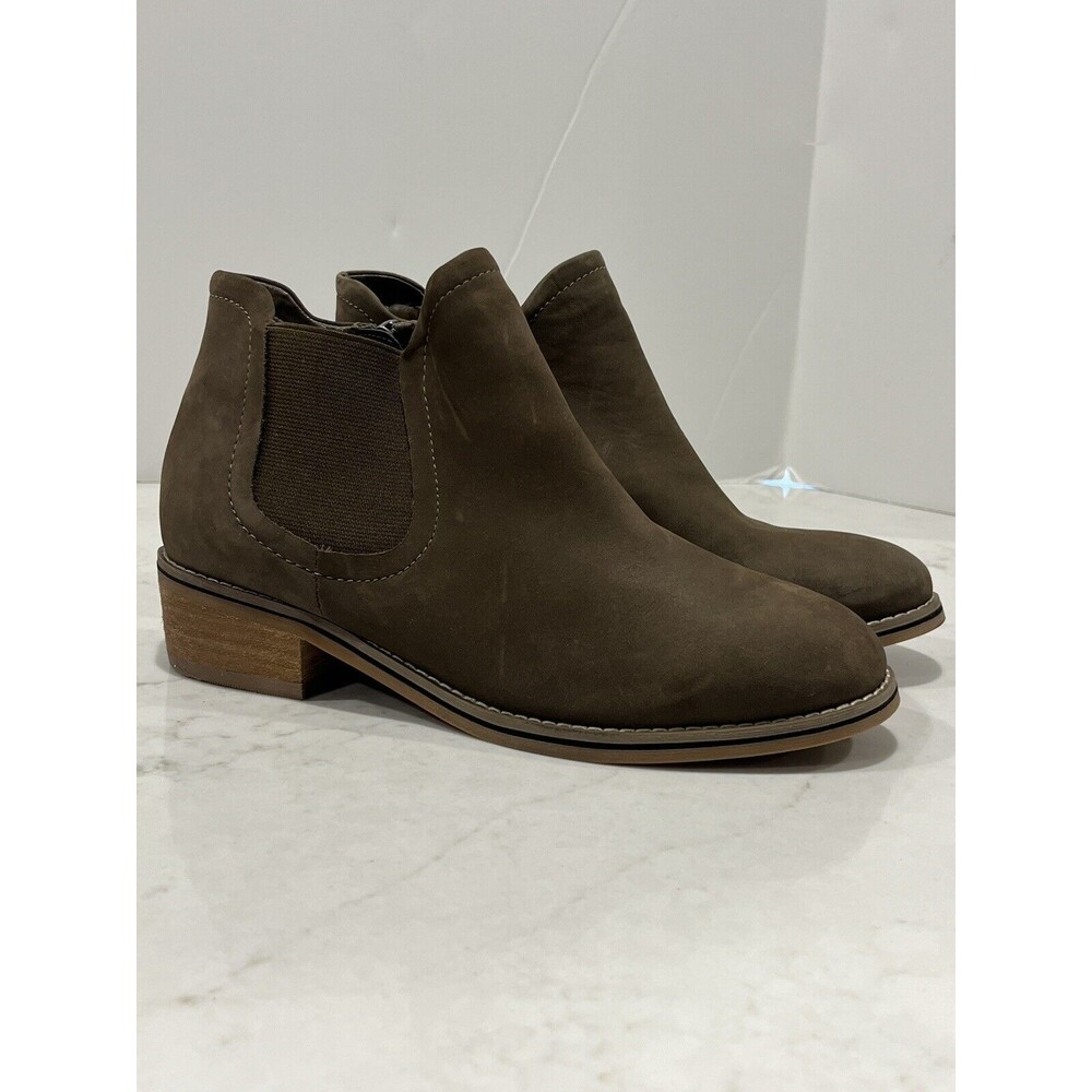 Blondo Waterproof Womens 7.5 Chelsea Style Pull On Zip Ankle Bootie Brown‎ NWOB